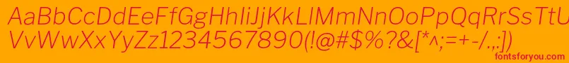 LibrefranklinExtralightitalic Font – Red Fonts on Orange Background