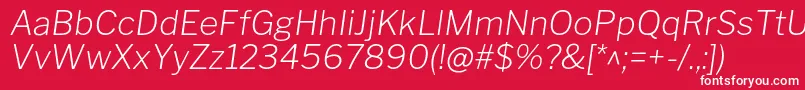 LibrefranklinExtralightitalic Font – White Fonts on Red Background