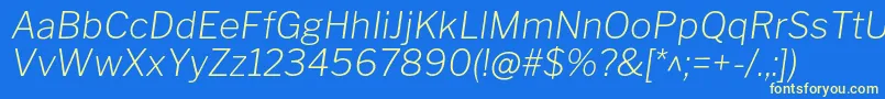 LibrefranklinExtralightitalic Font – Yellow Fonts on Blue Background