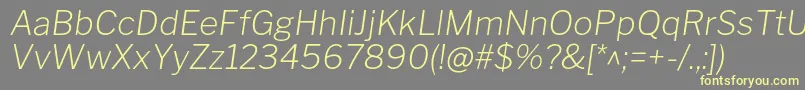 Шрифт LibrefranklinExtralightitalic – жёлтые шрифты на сером фоне