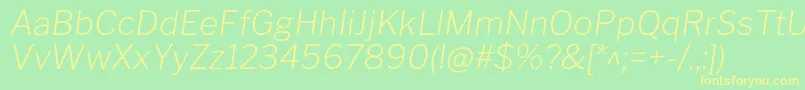 LibrefranklinExtralightitalic Font – Yellow Fonts on Green Background