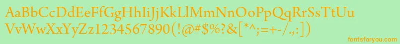 ArnoproSubhead Font – Orange Fonts on Green Background