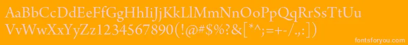 ArnoproSubhead Font – Pink Fonts on Orange Background