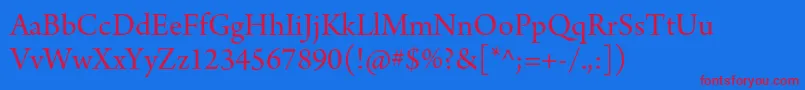 ArnoproSubhead Font – Red Fonts on Blue Background