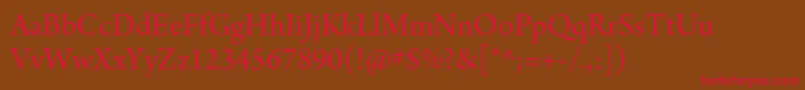 ArnoproSubhead Font – Red Fonts on Brown Background