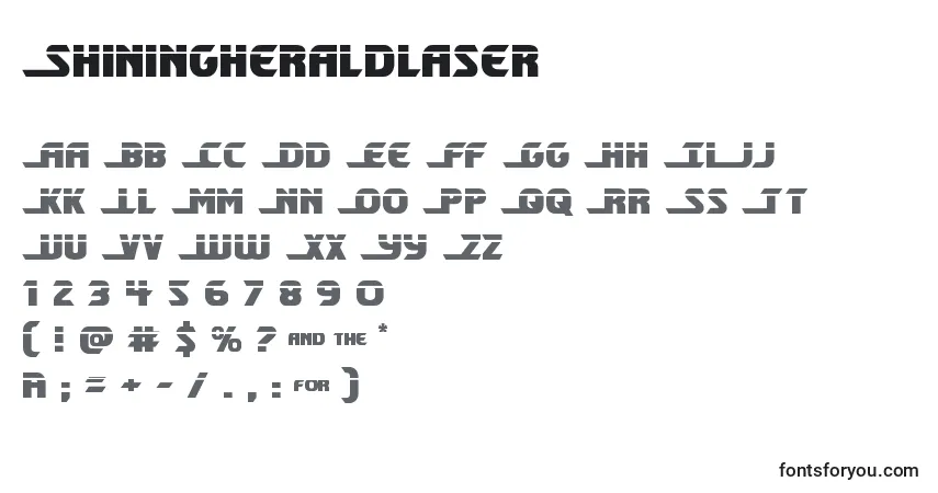 Schriftart Shiningheraldlaser – Alphabet, Zahlen, spezielle Symbole