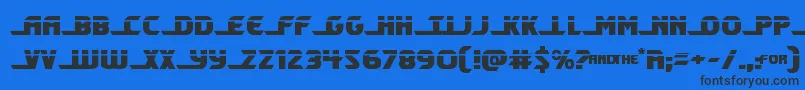 フォントShiningheraldlaser – 黒い文字の青い背景