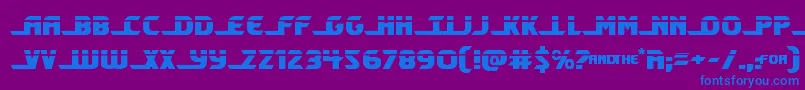 フォントShiningheraldlaser – 紫色の背景に青い文字