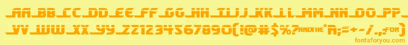 Shiningheraldlaser-Schriftart – Orangefarbene Schriften auf gelbem Hintergrund