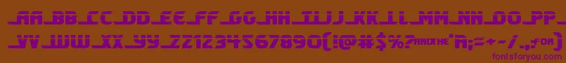 Czcionka Shiningheraldlaser – fioletowe czcionki na brązowym tle