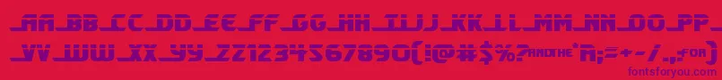 フォントShiningheraldlaser – 赤い背景に紫のフォント
