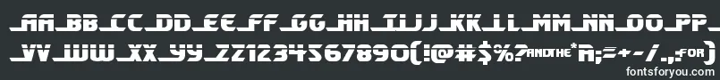 Shiningheraldlaser-fontti – valkoiset fontit mustalla taustalla