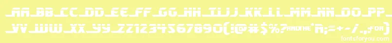 フォントShiningheraldlaser – 黄色い背景に白い文字