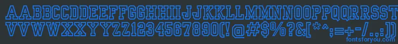 Шрифт YearbookOutline – синие шрифты на чёрном фоне