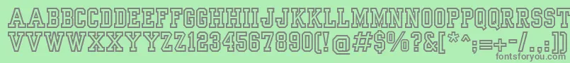 YearbookOutline Font – Gray Fonts on Green Background