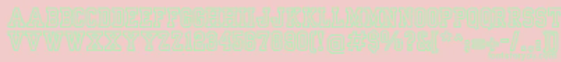 YearbookOutline Font – Green Fonts on Pink Background