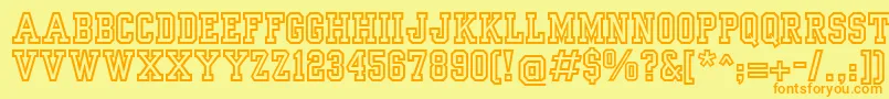 YearbookOutline Font – Orange Fonts on Yellow Background