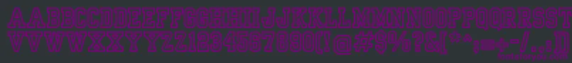 YearbookOutline-Schriftart – Violette Schriften auf schwarzem Hintergrund