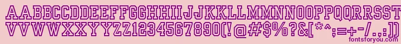 YearbookOutline-Schriftart – Violette Schriften auf rosa Hintergrund