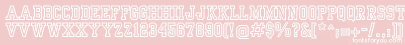 YearbookOutline Font – White Fonts on Pink Background