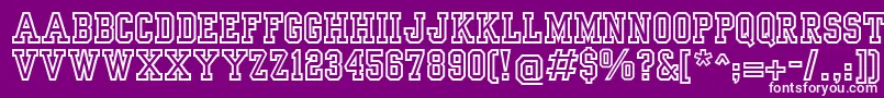 YearbookOutline Font – White Fonts on Purple Background