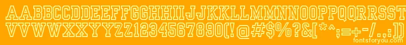 YearbookOutline Font – Yellow Fonts on Orange Background