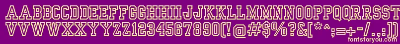 YearbookOutline Font – Yellow Fonts on Purple Background