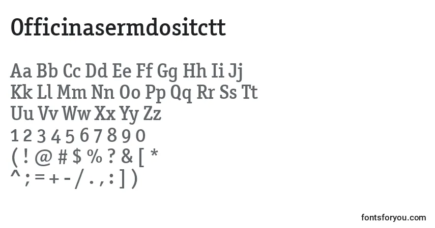Czcionka Officinasermdositctt – alfabet, cyfry, specjalne znaki