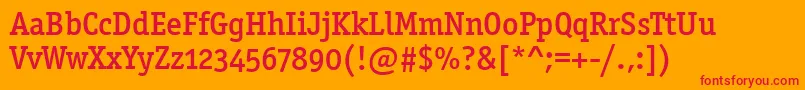 Officinasermdositctt Font – Red Fonts on Orange Background