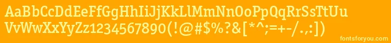 Officinasermdositctt Font – Yellow Fonts on Orange Background