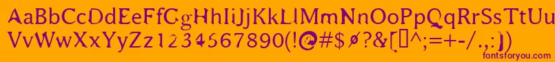 Bajsmaskin Font – Purple Fonts on Orange Background