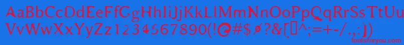 Bajsmaskin Font – Red Fonts on Blue Background