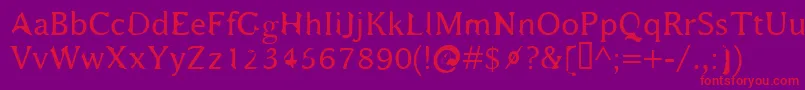 Bajsmaskin Font – Red Fonts on Purple Background