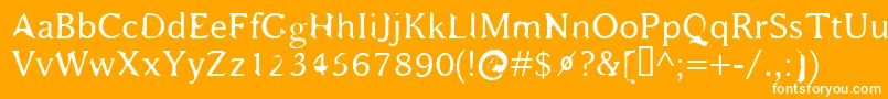 Bajsmaskin Font – White Fonts on Orange Background