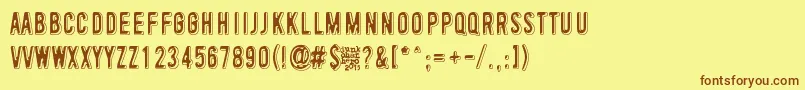 ToinenTammikuu Font – Brown Fonts on Yellow Background
