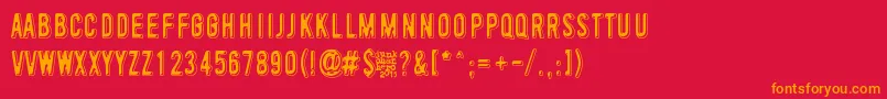 ToinenTammikuu Font – Orange Fonts on Red Background