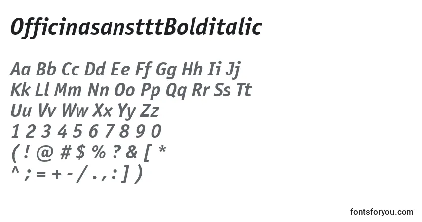 A fonte OfficinasanstttBolditalic – alfabeto, números, caracteres especiais