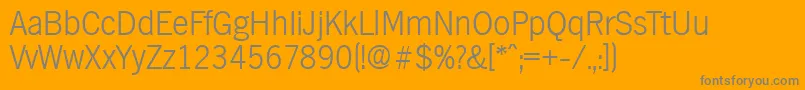 HamburgXlight-Schriftart – Graue Schriften auf orangefarbenem Hintergrund