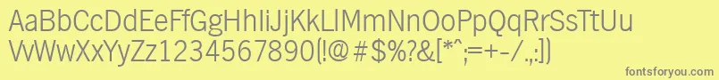 HamburgXlight Font – Gray Fonts on Yellow Background