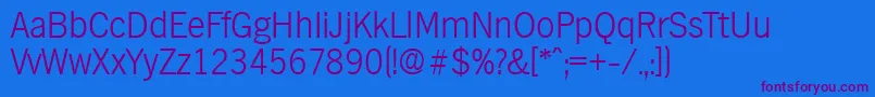 HamburgXlight Font – Purple Fonts on Blue Background