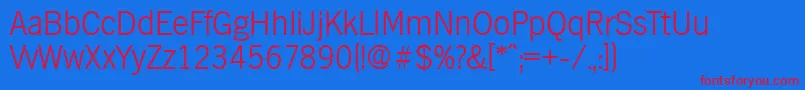 HamburgXlight Font – Red Fonts on Blue Background