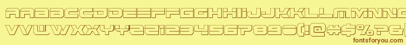 Eridanuscond3D-Schriftart – Braune Schriften auf gelbem Hintergrund