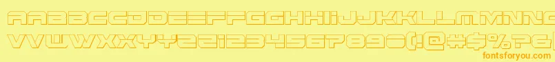 Шрифт Eridanuscond3D – оранжевые шрифты на жёлтом фоне