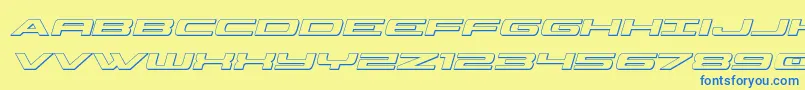 Classiccobra3Dital Font – Blue Fonts on Yellow Background