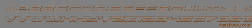 フォントClassiccobra3Dital – 茶色の文字が灰色の背景にあります。