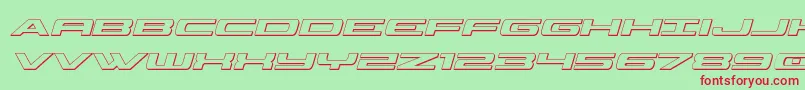 Czcionka Classiccobra3Dital – czerwone czcionki na zielonym tle