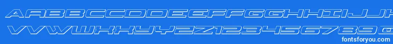 Weitere Informationen zur Classiccobra3Dital-Schriftart Classiccobra3Dital-Schriftart – Weiße Schriften auf blauem Hintergrund