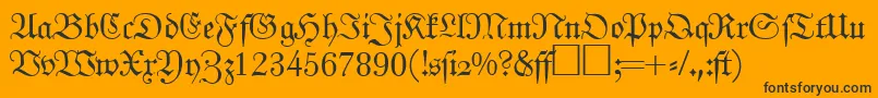 JohannfrakturRegularDb Font – Black Fonts on Orange Background