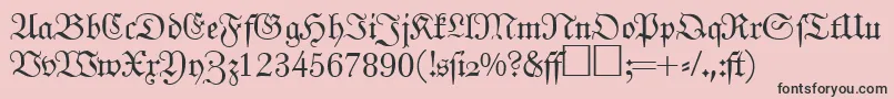 フォントJohannfrakturRegularDb – ピンクの背景に黒い文字