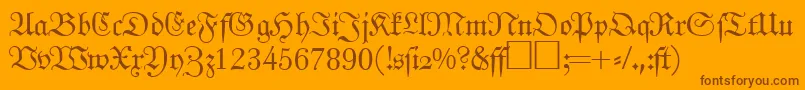 JohannfrakturRegularDb Font – Brown Fonts on Orange Background